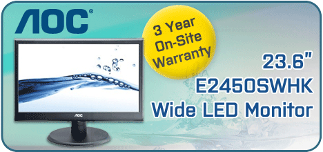 AOC E2450SWHK 23.6 WIDE LED MONITOR